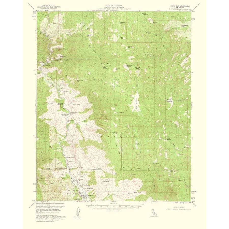 Kernville California Quad - USGS 1960 Poster Print by USGS USGS-VARPDXCAKE0004 Image 1