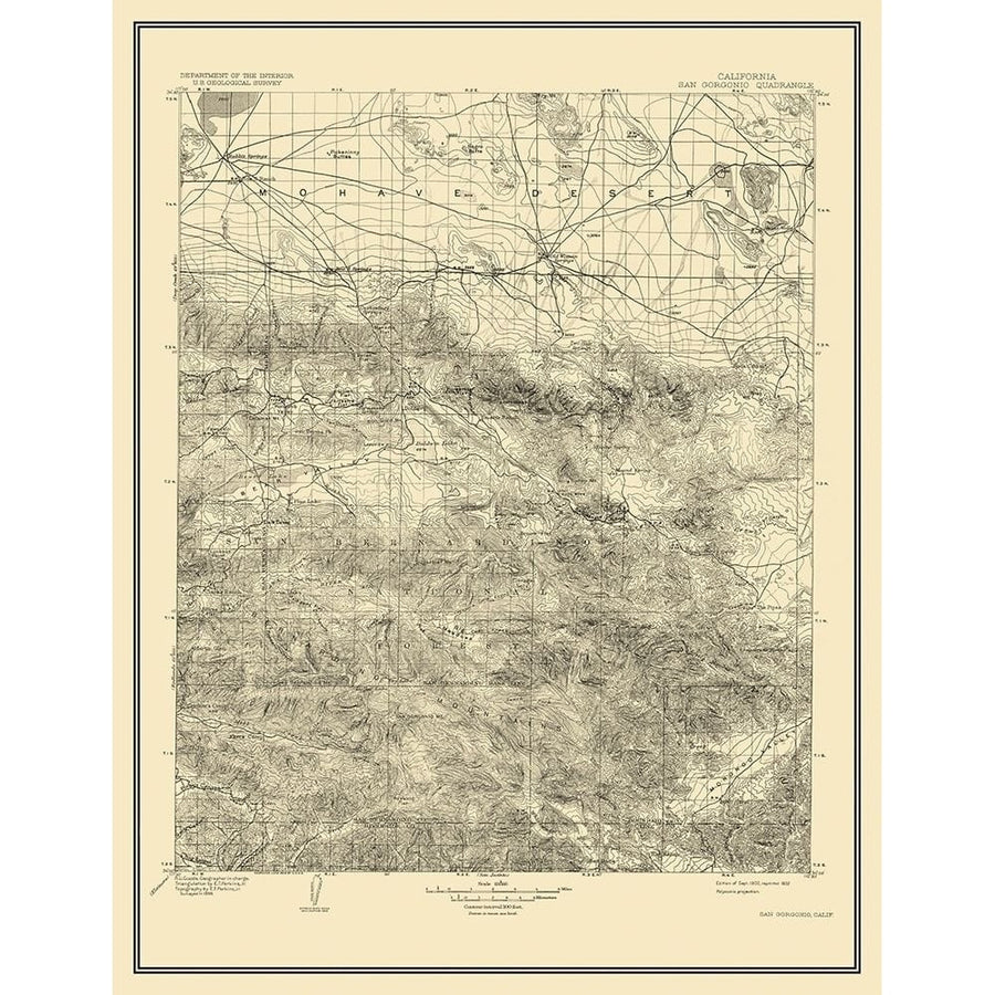 San Gorgonio California Quad - USGS 1902 Poster Print by USGS USGS-VARPDXCASA0045 Image 1