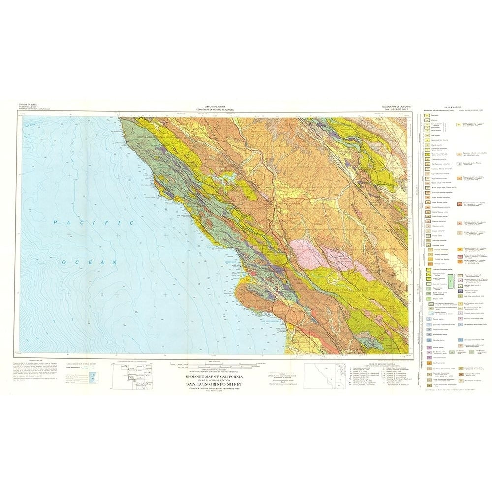 San Luis Obispo Sheet California Mines by Jennings-VARPDXCASA0091 Image 1