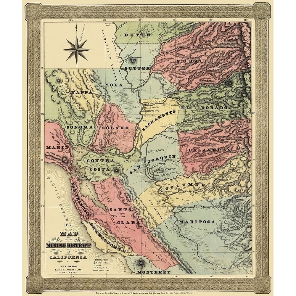 Mining District of California - Jackson 1851 Poster Print by Jackson Jackson-VARPDXCAZZ0004 Image 1