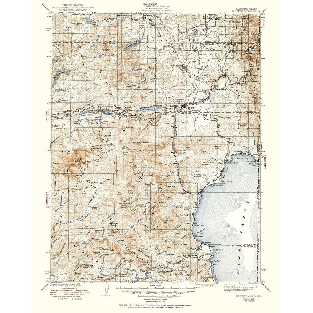 Truckee California Quad - USGS 1940 Poster Print by USGS USGS-VARPDXCATR0003 Image 1