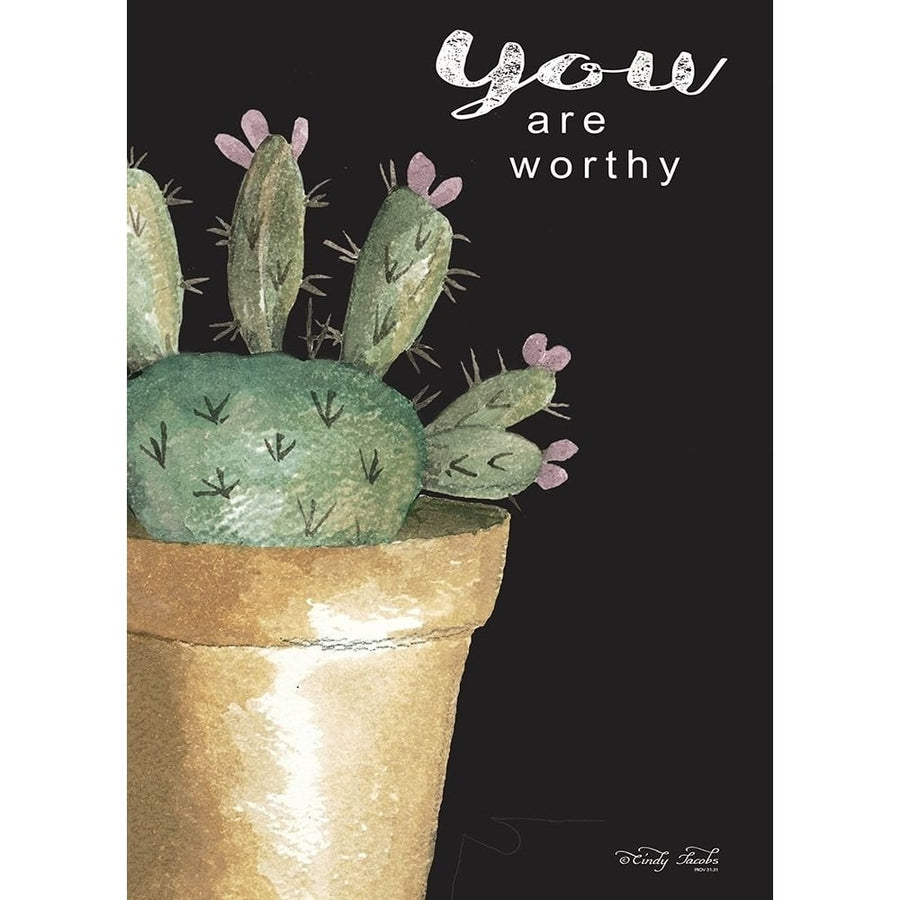 You Are Worthy Cactus Poster Print by Cindy Jacobs-VARPDXCIN1537 Image 1