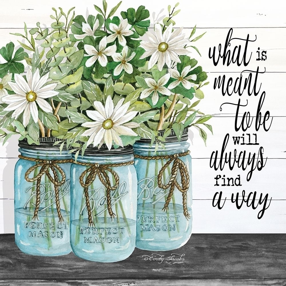 Blue Jars - What is Meant to Be Poster Print by Cindy Jacobs-VARPDXCIN1573 Image 1