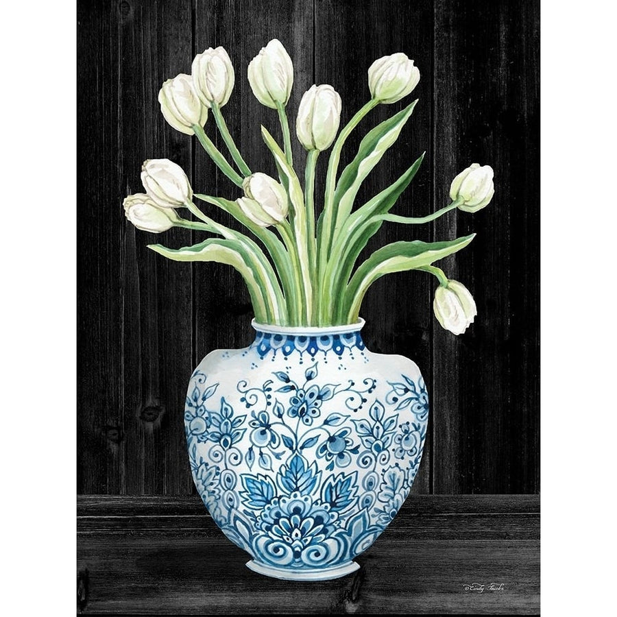 Blue and White Tulips Black I Poster Print by Cindy Jacobs-VARPDXCIN1822 Image 1