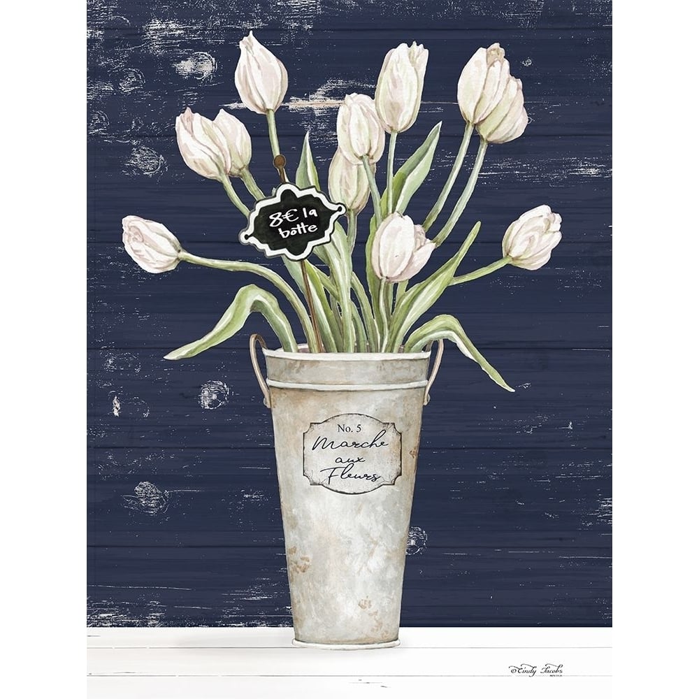 Tulips on Navy I Poster Print by Cindy Jacobs-VARPDXCIN1967 Image 1