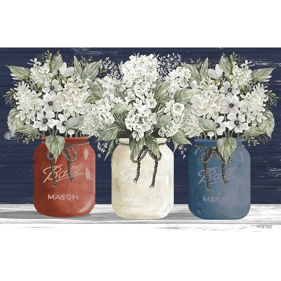 Red White and Blue Jar Trio Poster Print by Cindy Jacobs-VARPDXCIN2011 Image 1