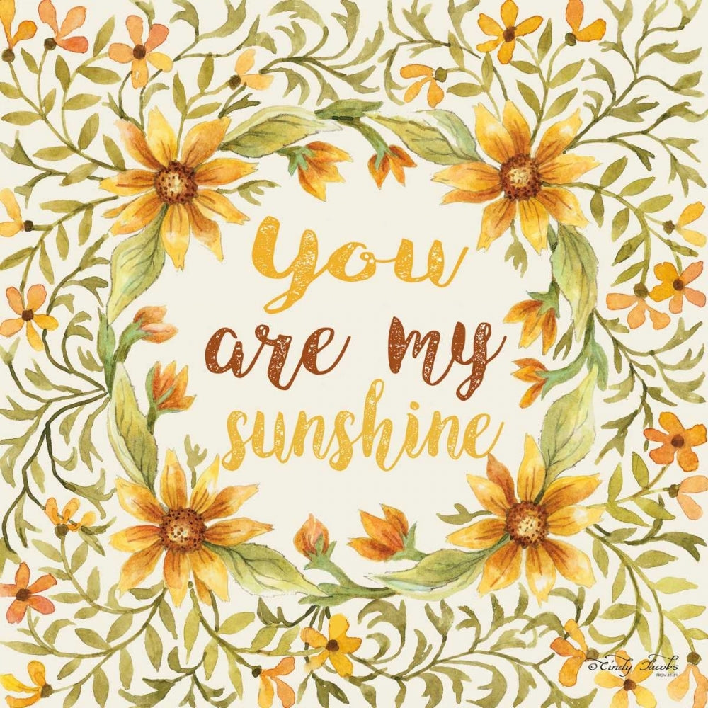 You Are My Sunshine Poster Print by Cindy Jacobs-VARPDXCIN312A Image 1