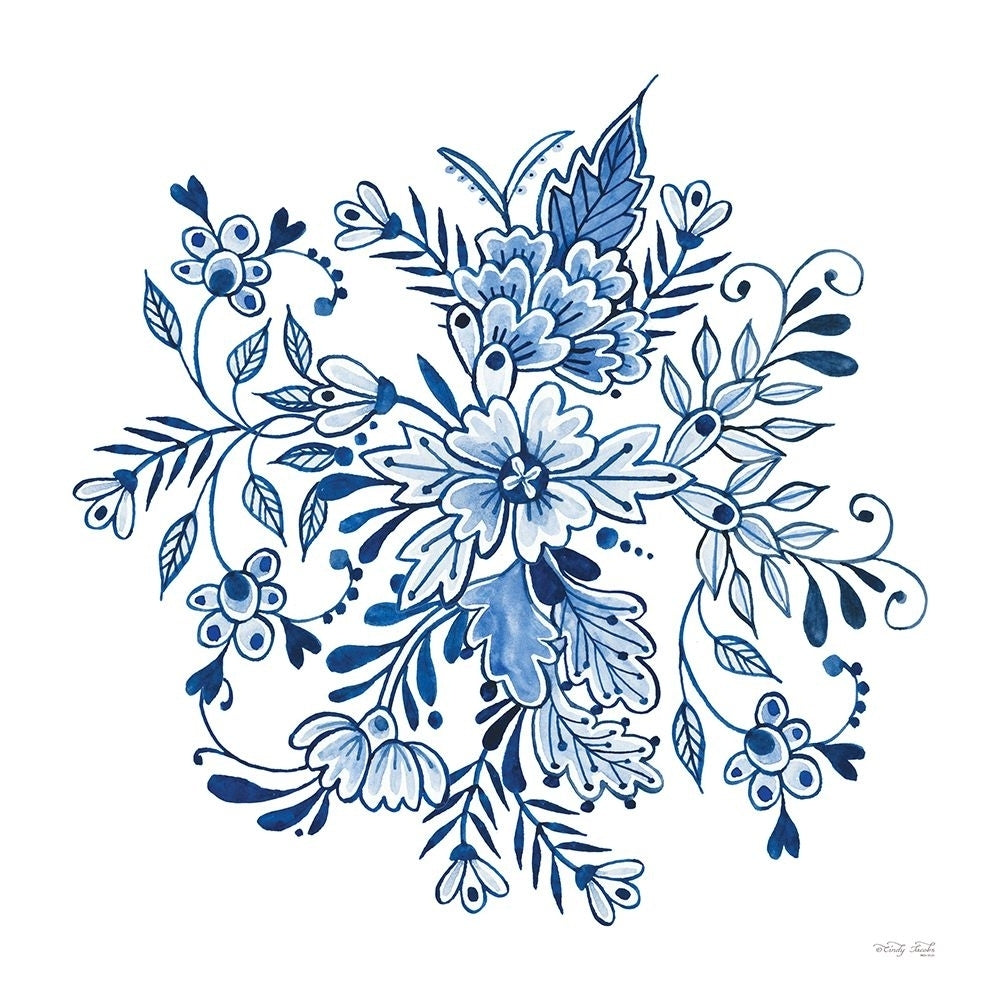 Blue And White Flowers by Cindy Jacobs-VARPDXCIN3308 Image 1