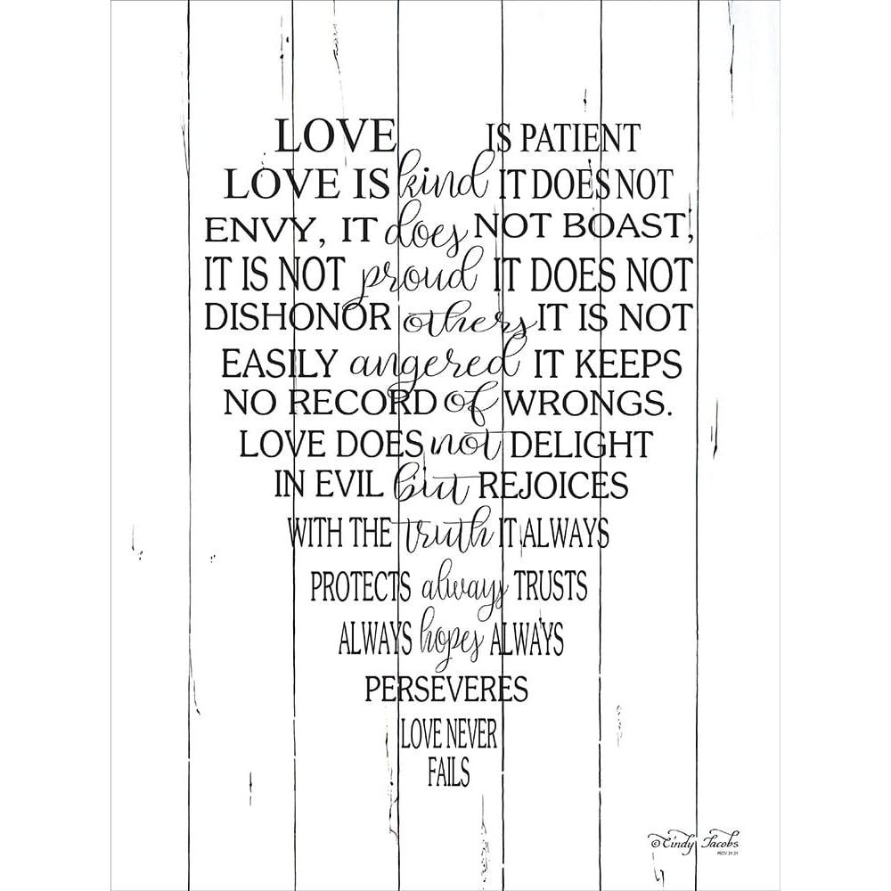 Love is Patient Poster Print by Cindy Jacobs-VARPDXCIN736 Image 1