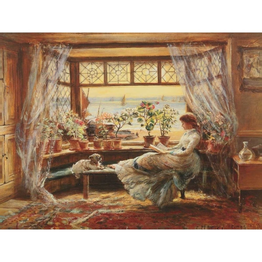 Reading by the Window Hastings Poster Print by Charles James Lewis-VARPDXCJL87 Image 1