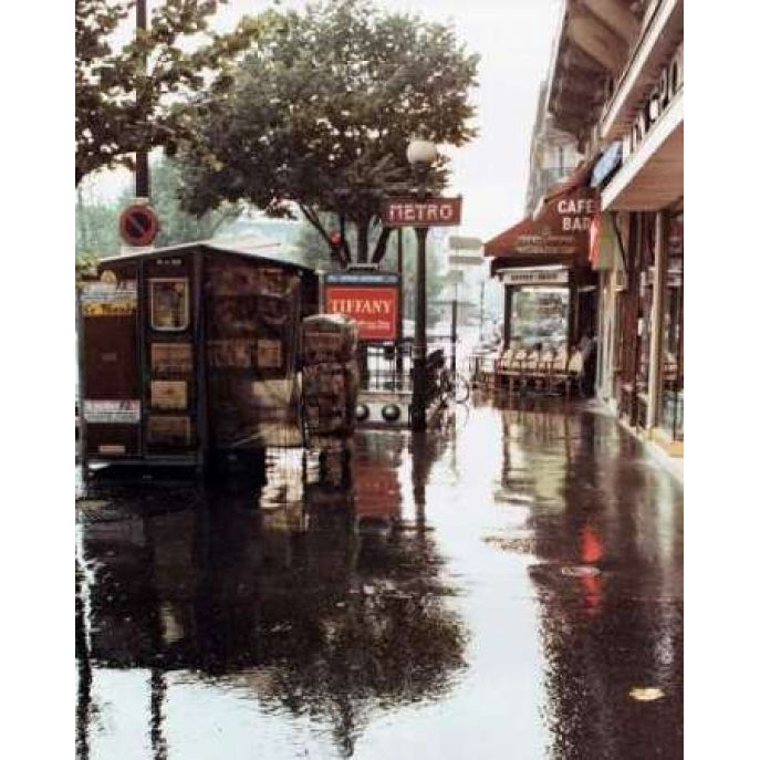 Sidewalk in Rain Poster Print by Zeny Cieslikowski-VARPDXCKI011 Image 1