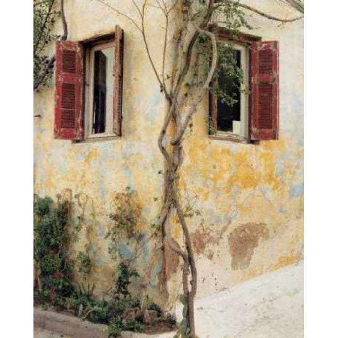 Two Windows Red Shutters Poster Print by Zeny Cieslikowski-VARPDXCKI019 Image 1