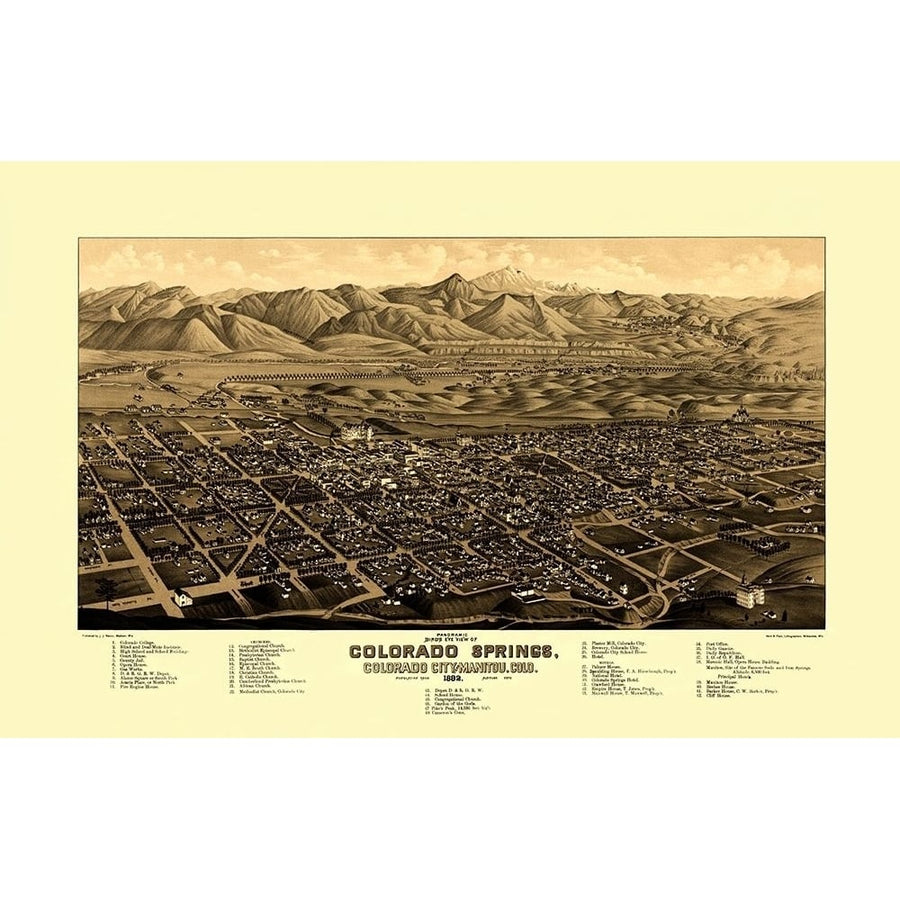 Colorado Springs Colorado - Stoner 1882 Poster Print by Stoner Stoner-VARPDXCOCO0001 Image 1