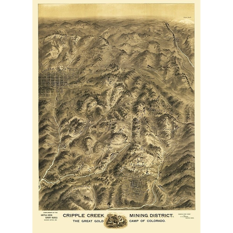 Cripple Creek Colorado - Amerine 1895 Poster Print by Amerine Amerine-VARPDXCOCR0002 Image 1