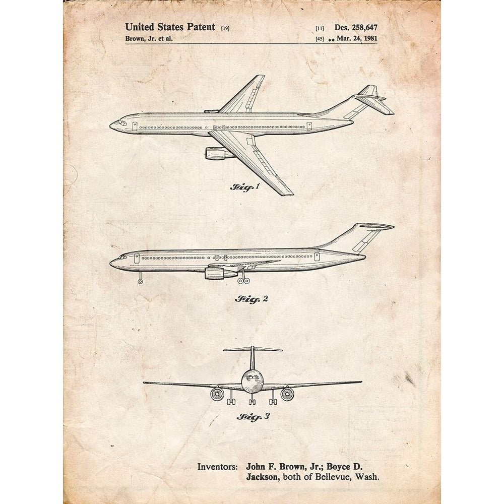 PP748-Vintage Parchment Boeing Concept 777 Aircraft Patent Poster Poster Print - Cole Borders-VARPDXCOLBOR212317 Image 1