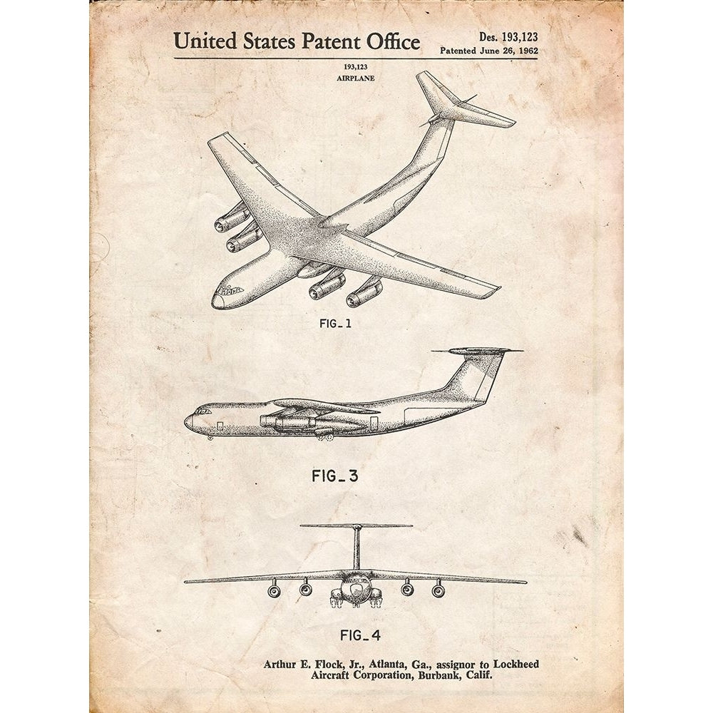 PP944-Vintage Parchment Lockheed C-130 Hercules Airplane Patent Poster Poster Print - Cole Borders-VARPDXCOLBOR215639 Image 1