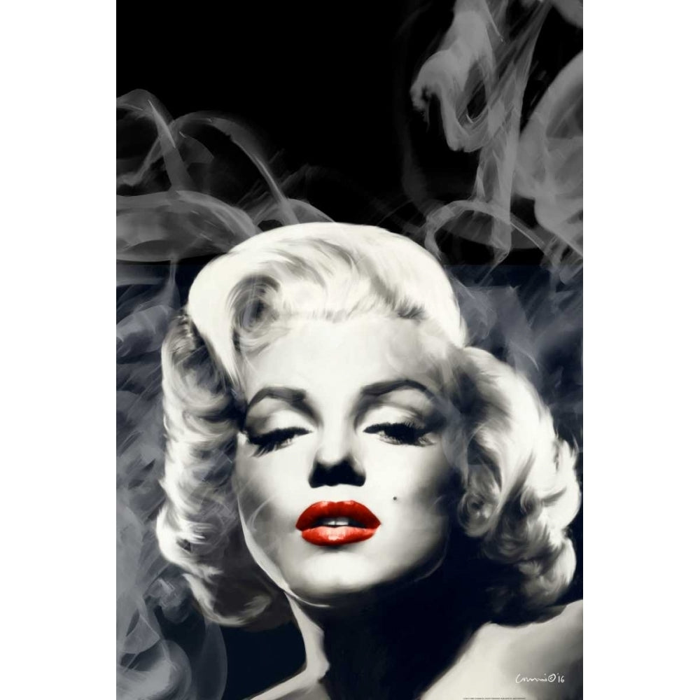 Red Lips Marilyn In Smoke Poster Print by Chris Consani-VARPDXCON24BWV3 Image 2