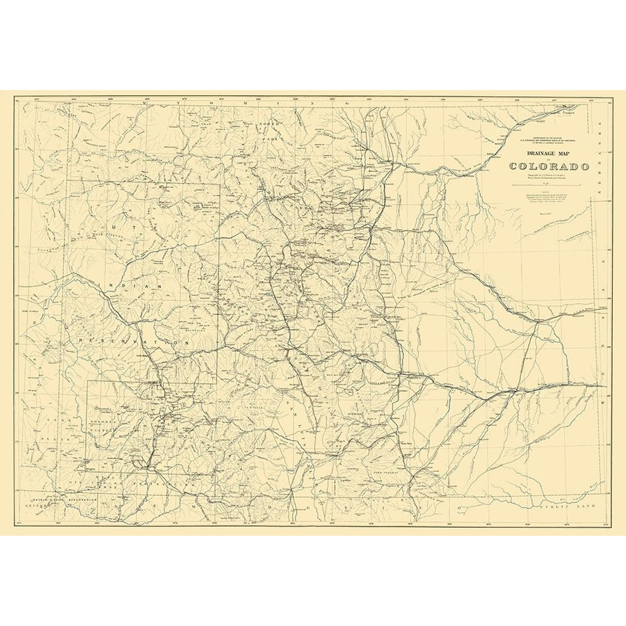 Colorado Drainage - Hayden 1881 Poster Print by Hayden Hayden-VARPDXCOZZ0040 Image 1