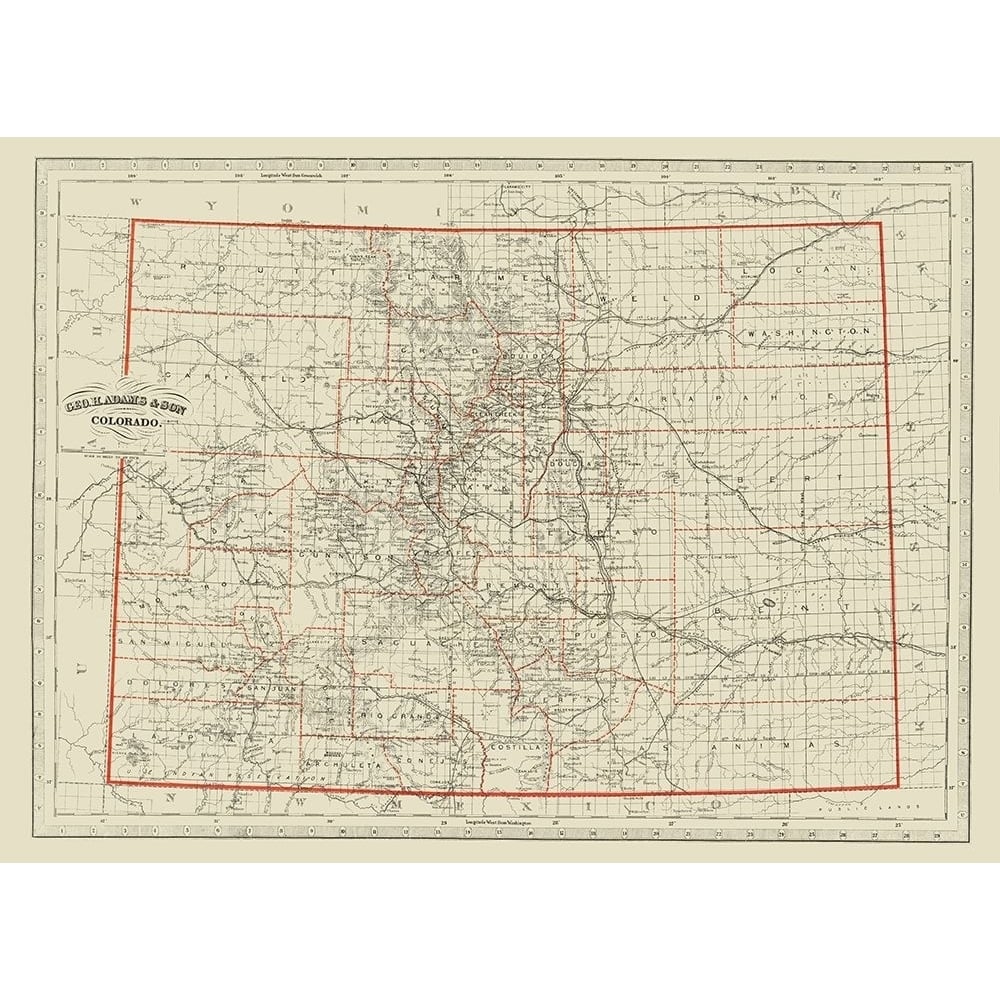 Colorado - Adams 1887 Poster Print by Adams Adams-VARPDXCOZZ0037 Image 1