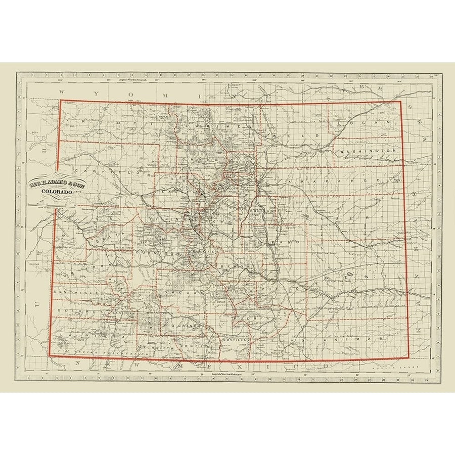 Colorado - Adams 1887 Poster Print by Adams Adams-VARPDXCOZZ0037 Image 1