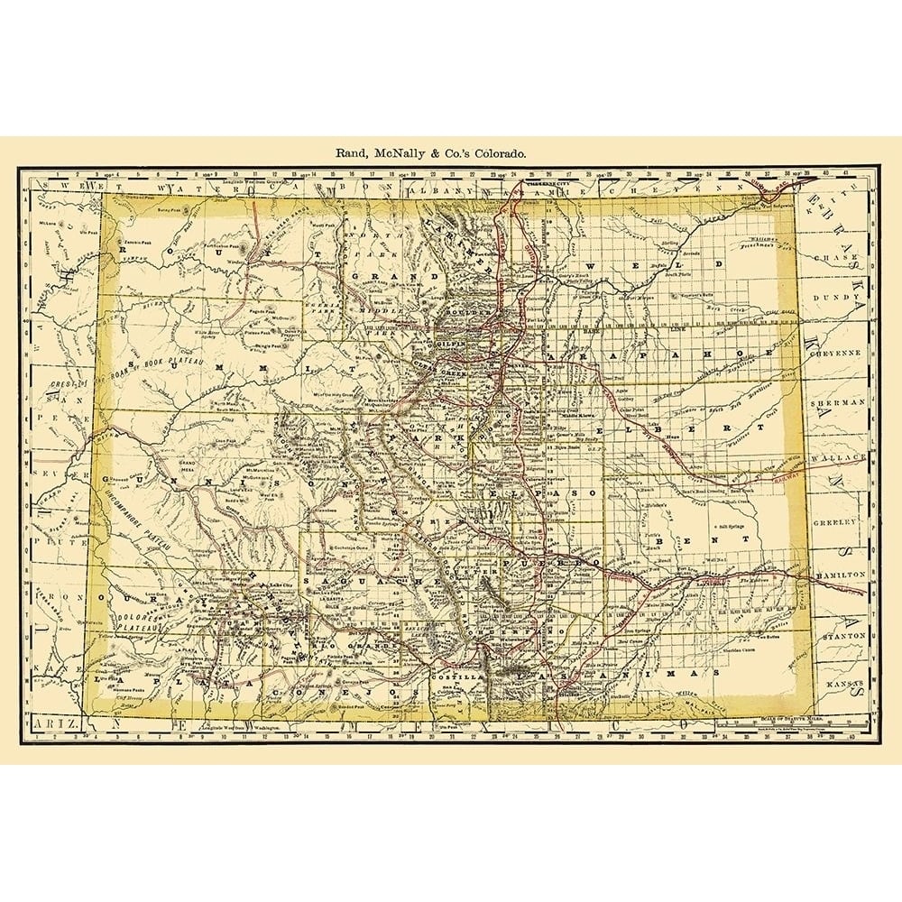 Colorado - Rand McNally 1879 Poster Print by Rand McNally Rand McNally-VARPDXCOZZ0060 Image 1