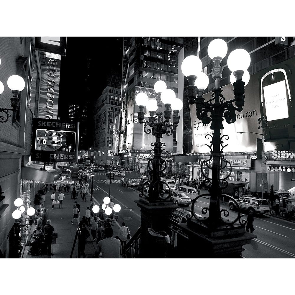 42nd Street at night NandB Poster Print by Michel Setboun-VARPDXCS0606 Image 1