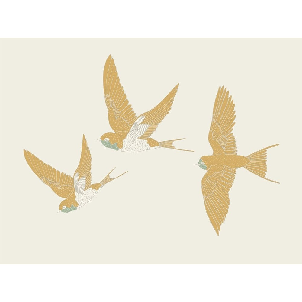 Golden Swallows Poster Print - Melody Designs Sweet-VARPDXCTRC135A Image 1