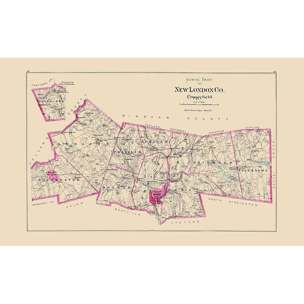 London North Connecticut - Hurd 1893 Poster Print by Hurd Hurd-VARPDXCTNE0012 Image 1