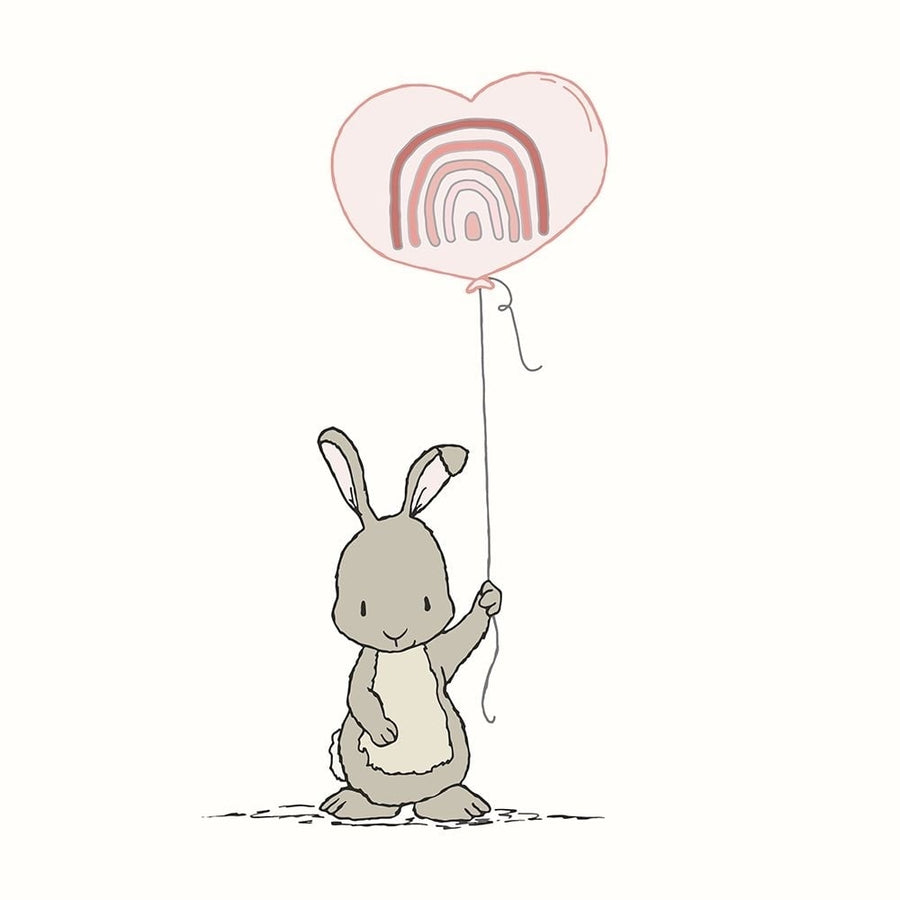 Bunny Heart Balloon Poster Print - Sweet Melody Designs-VARPDXCTSQ031A Image 1