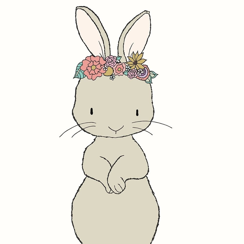 Bunny Floral Crown Poster Print - Sweet Melody Designs-VARPDXCTSQ030A Image 1