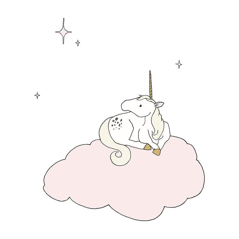 Unicorn Star Cloud Poster Print - Sweet Melody Designs-VARPDXCTSQ038B Image 1