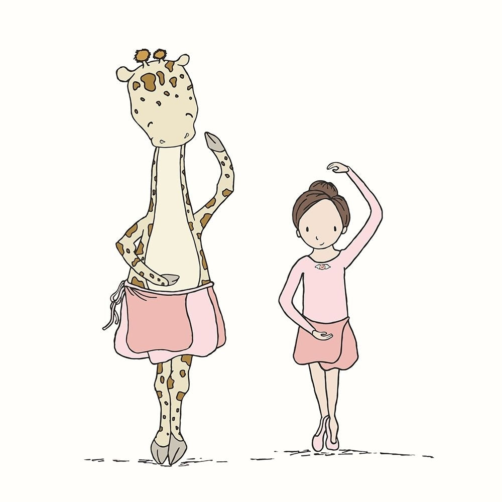 Girl and Giraffe Ballerina Poster Print - Sweet Melody Designs-VARPDXCTSQ039A Image 1