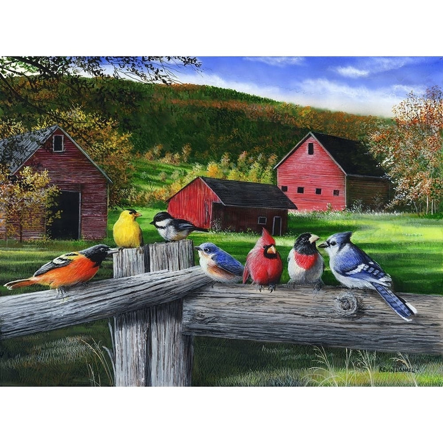 Birds on Fence Poster Print - Kevin Daniel-VARPDXDAN521 Image 1