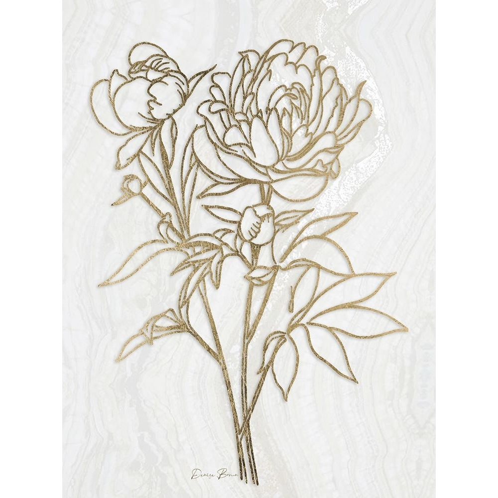 Golden Peony 2 Poster Print - Denise Brown-VARPDXDBRC113B Image 1