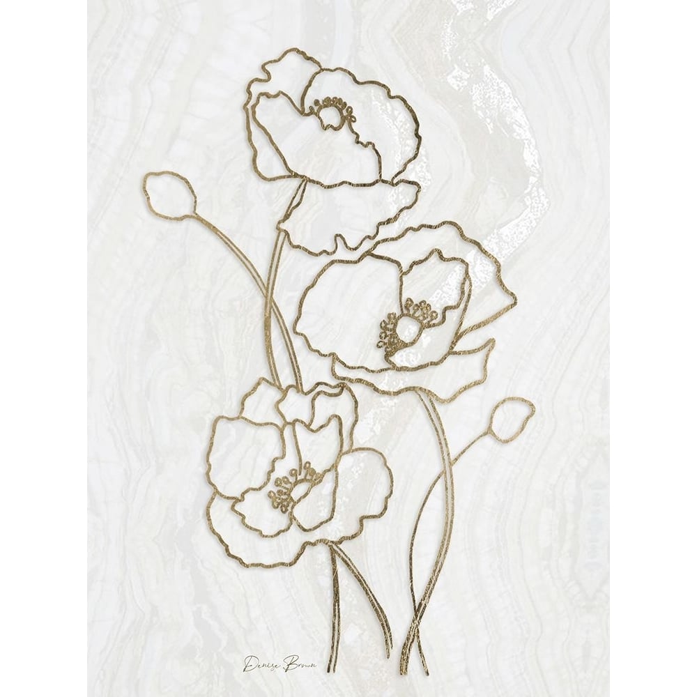 Golden Peony 3 Poster Print - Denise Brown-VARPDXDBRC113C Image 1