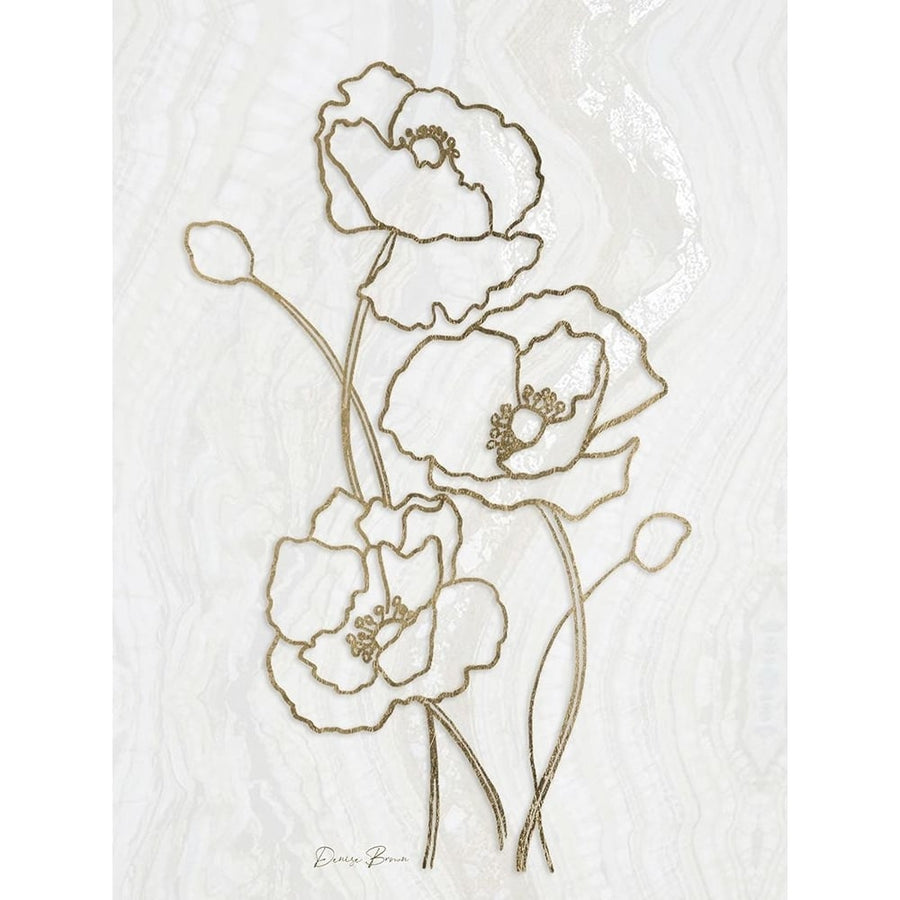 Golden Peony 3 Poster Print - Denise Brown-VARPDXDBRC113C Image 1