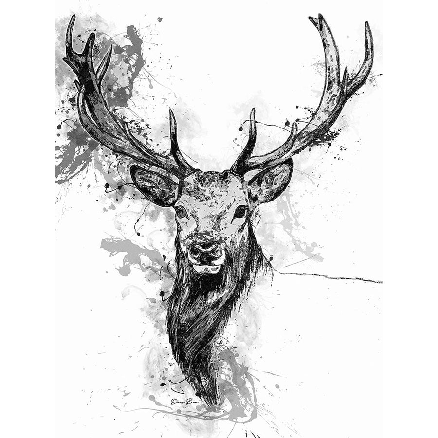 Deer Head Splash Poster Print - Denise Brown-VARPDXDBRC160A Image 1