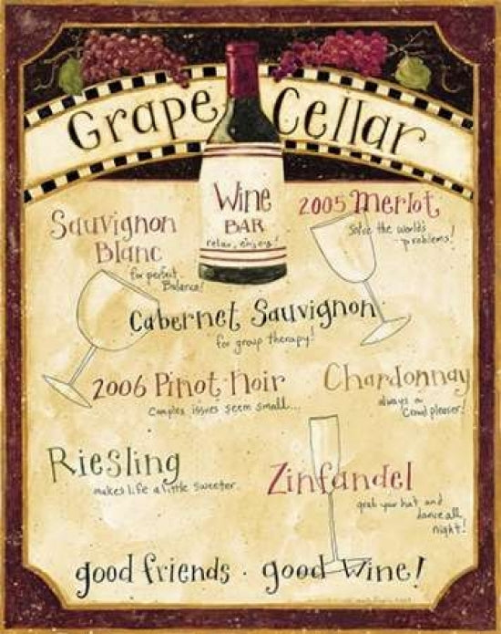 Wine Menu Poster Print by Dan DiPaolo-VARPDXDDPRC354 Image 1