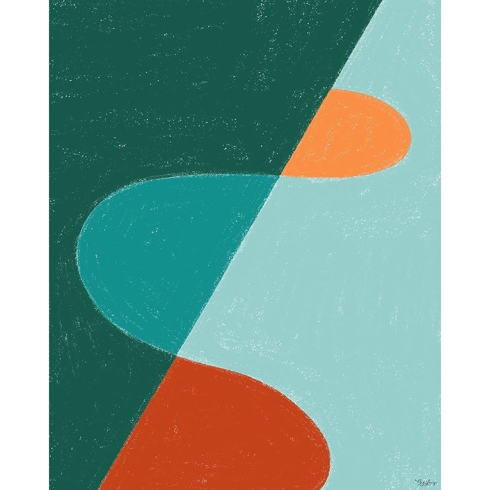 Teal Orange Abstract Poster Print by Gigi Louise-VARPDXKBRC043A Image 1