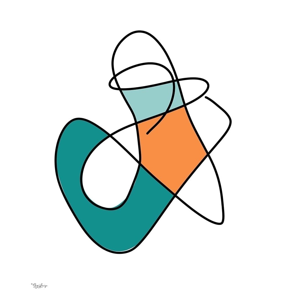 Abstract Teal Orange 1 Poster Print by Gigi Louise-VARPDXKBRC044A Image 1