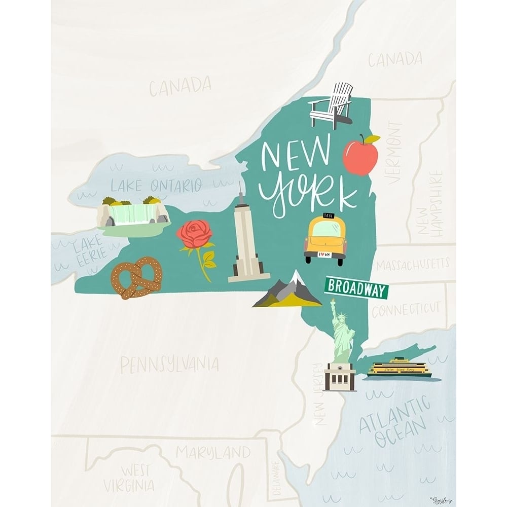 York Icons Teal Poster Print by Gigi Louise-VARPDXKBRC136F2 Image 1