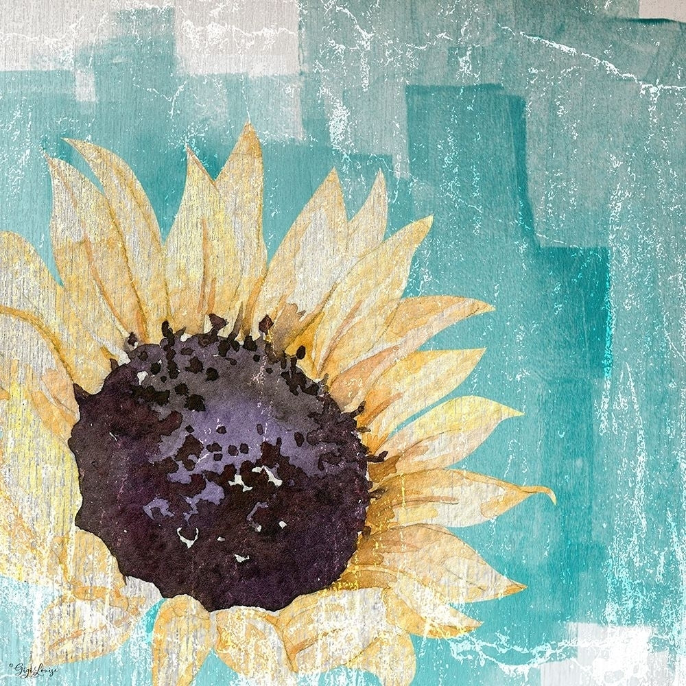 Sunflower Teal Poster Print by Gigi Louise-VARPDXKBSQ030A Image 1