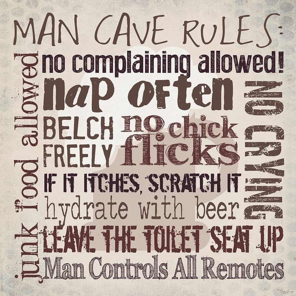 Man Cave Rules Poster Print by Gigi Louise-VARPDXKBSQ082 Image 1