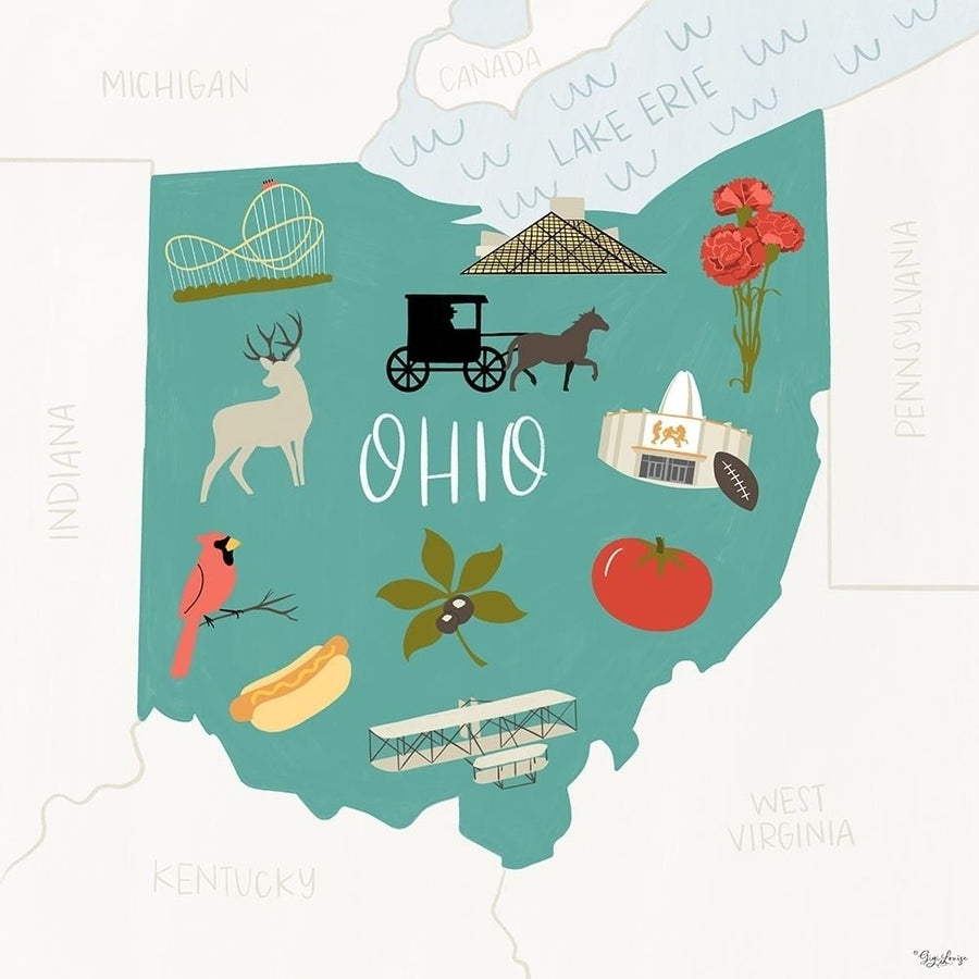 Ohio Icons Poster Print by Gigi Louise-VARPDXKBSQ115J Image 1