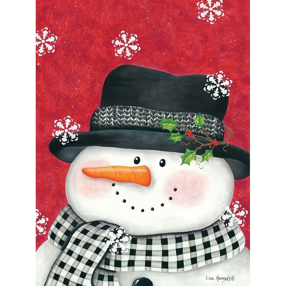 Holly and Black Plaid Snowman Poster Print by Lisa Kennedy-VARPDXKEN1049 Image 1