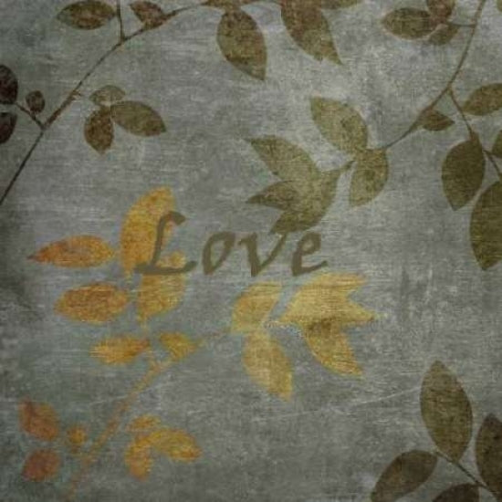 Green and Brown Leaves Love Poster Print by Kristin Emery-VARPDXKESQ104C Image 1