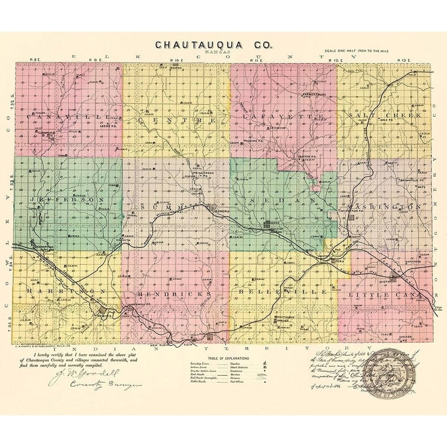 Chautauqua Kansas - Everts 1887 by Everts-VARPDXKSCH0003 Image 1