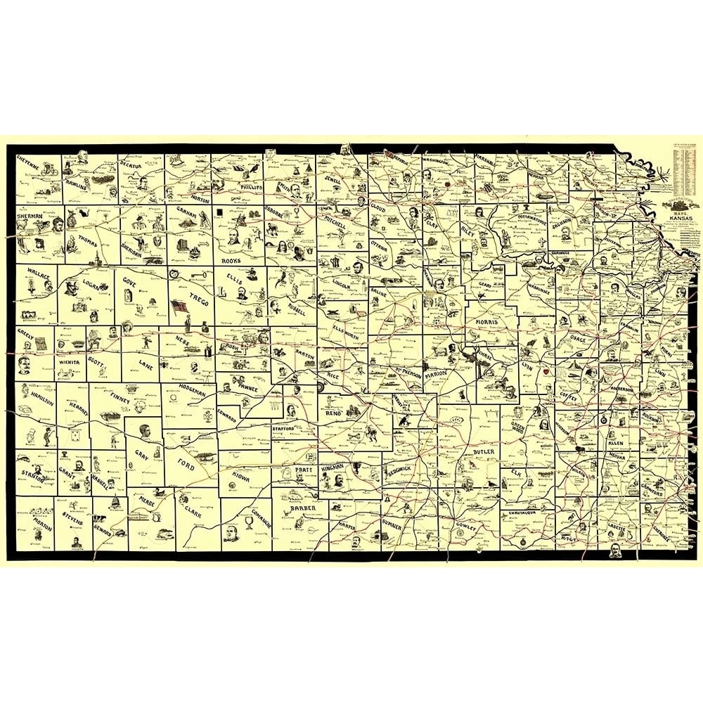 Kansas Railroad Routes - McEwen 1897 Poster Print by McEwen McEwen-VARPDXKSZZ0010 Image 1