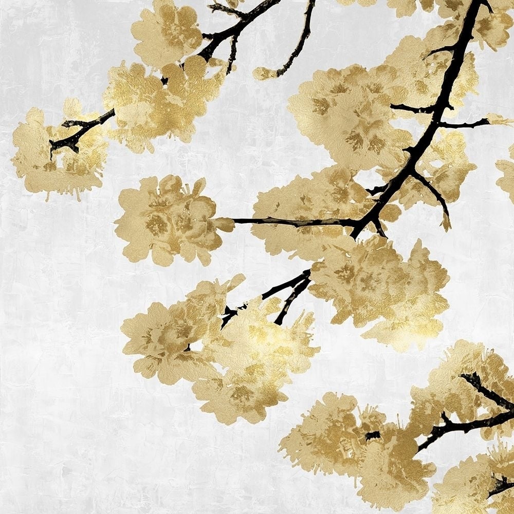 Gold Blossoms on White II Poster Print by Kate Bennett-VARPDXKTB116630 Image 1