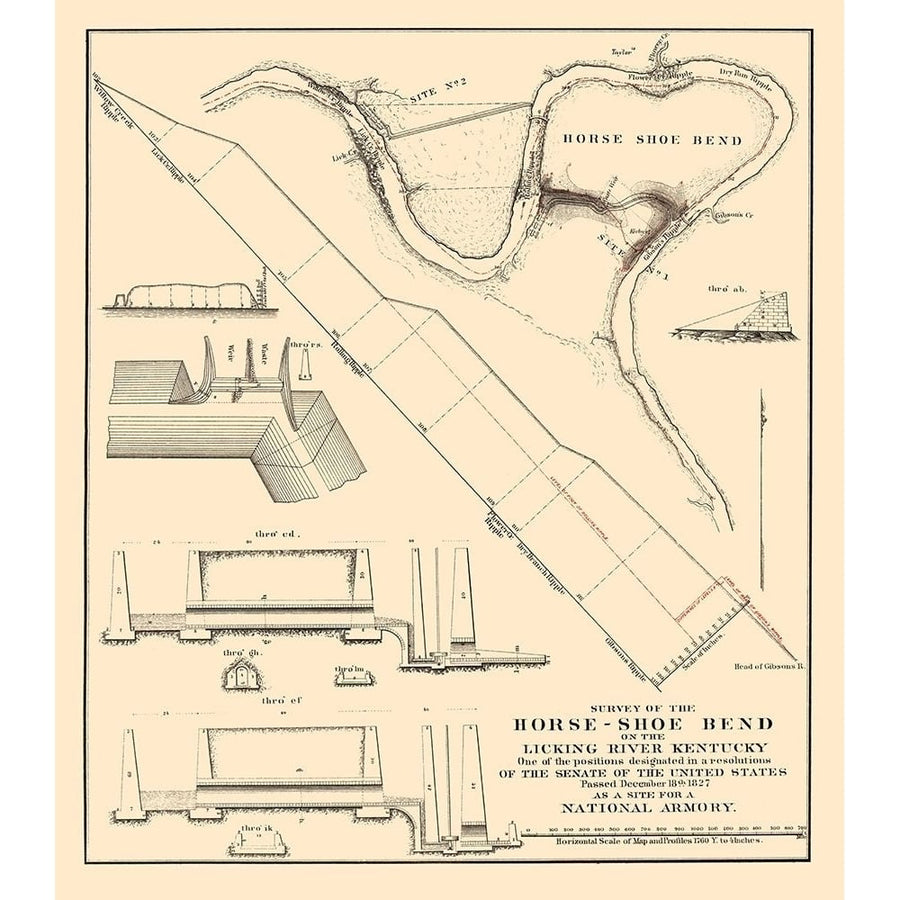 Horse Shoe Bend Licking River Armory Kentucky by Gales-VARPDXKYLI0002 Image 1